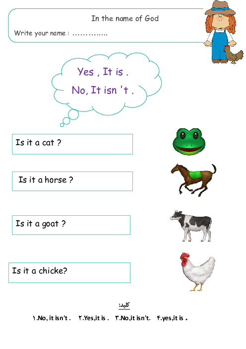 کاربرگ زبان هشتم It is و It isn′t