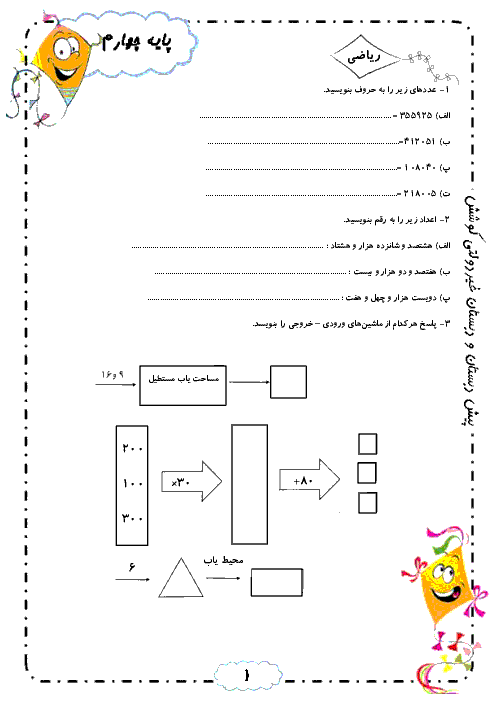 پیک آدینه دانش آموزان پایه چهارم دبستان غیردولتی کوشش | بادبادک شماره 1 تا 20