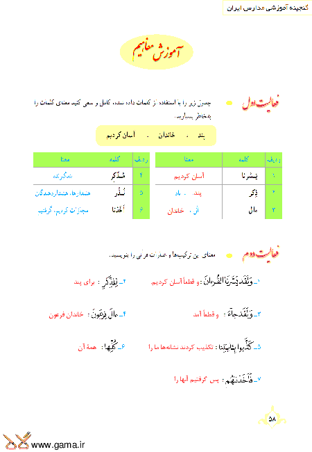 گام به گام آموزش قرآن نهم | پاسخ فعالیت ها و انس با قرآن درس 5: جلسه دوم (سوره قمر)