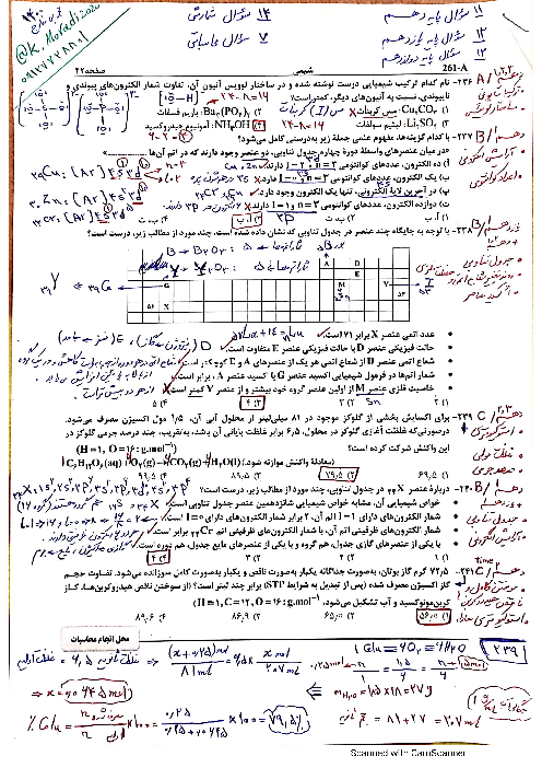 پاسخنامه تشریحی شیمی کنکور سراسری خارج کشور در تیر ماه 1400 | گروه آزمایشی علوم تجربی