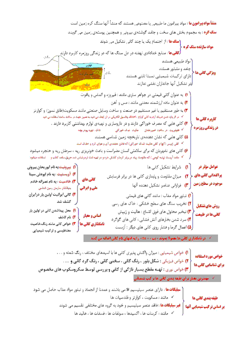 خلاصه درس علوم تجربی هشتم | فصل 11: کانی‌ها