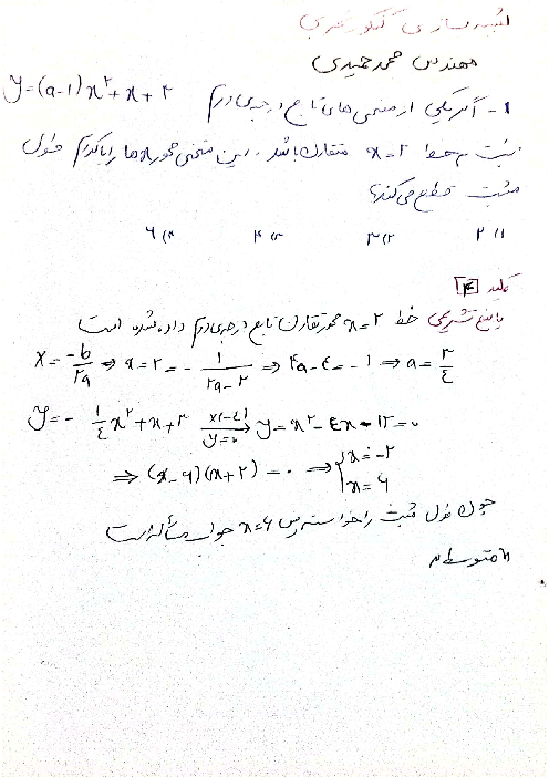 شبیه ساز سوالات کنکور سراسری تیر ماه 1402 رشته تجربی | ماده درسی ریاضیات
