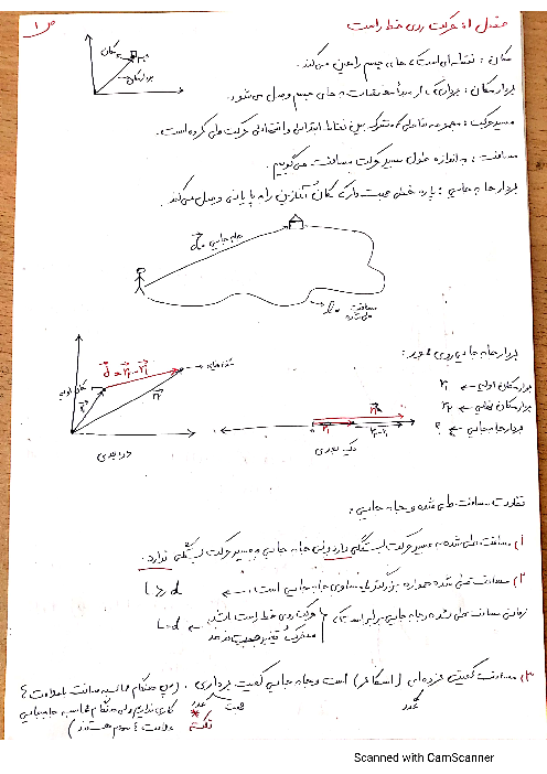 جزوه آموزشی فیزیک (3) دوازدهم ریاضی | فصل 1: شناخت حرکت