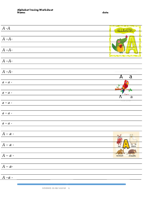 دفتر تمرین نوشتن حروف انگلیسی (Alphabet Tracing Worksheet)