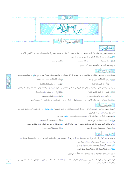 درسنامه و 92 سوال تستی با پاسخ عربی یازدهم مشترک ریاضی و تجربی | درس اول:  مِنْ آياتِ الْأَخلاقِ