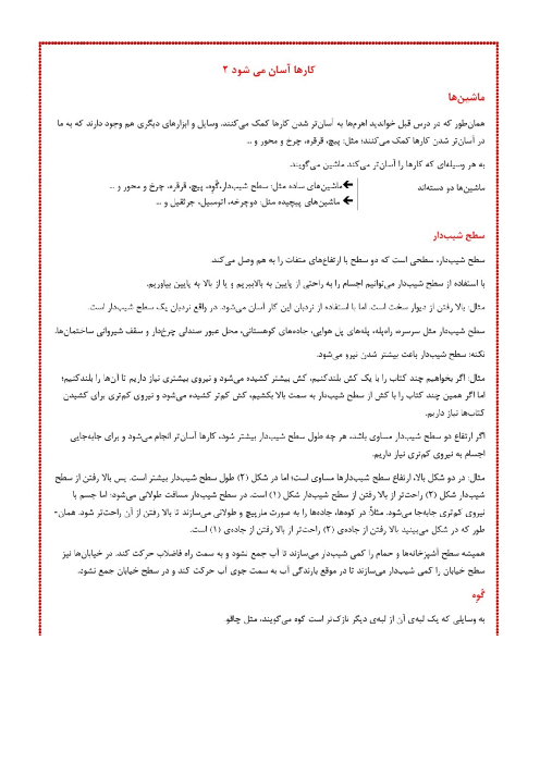 جزوه و کاربرگ علوم پنجم | درس 9: کارها آسان می شود 2
