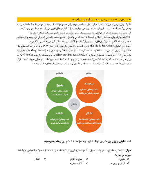 آزمون مرحله دوم دومین المپیاد تفکر و کارآفرینی کشور با پاسخ کلیدی | خرداد 1400