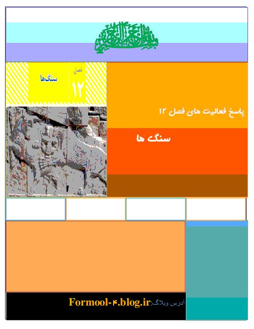 پاسخ فعالیت های علوم هشتم | فصل 12: سنگ ها