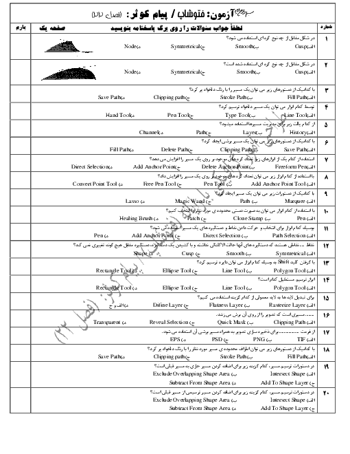 ارزشیابی مستمر طراحی امور گرافیکی با رایانه دهم هنرستان فنی شعف | فصل 22 -  بهمن 1397