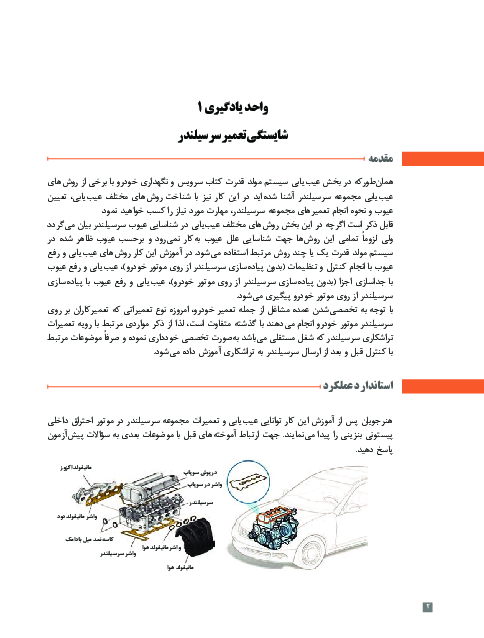 سوالات مهم امتحانی و حل فعالیت های کتاب تعمیرات مکانیکی موتور دهم هنرستان