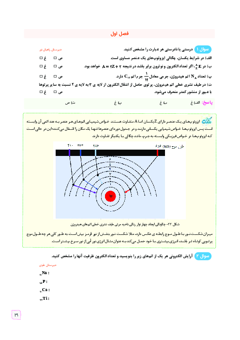 نمونه سوال تشریحی طبقه بندی شده شیمی دهم