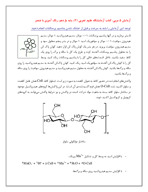 گزارش کار آزمایشگاه علوم تجربی (2) یازدهم | آزمایش 5 مربی: رنگ آمیزی با عنصر