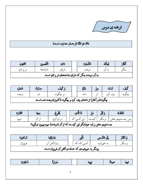 راهنمای گام به گام عربی دهم انسانی درس 1