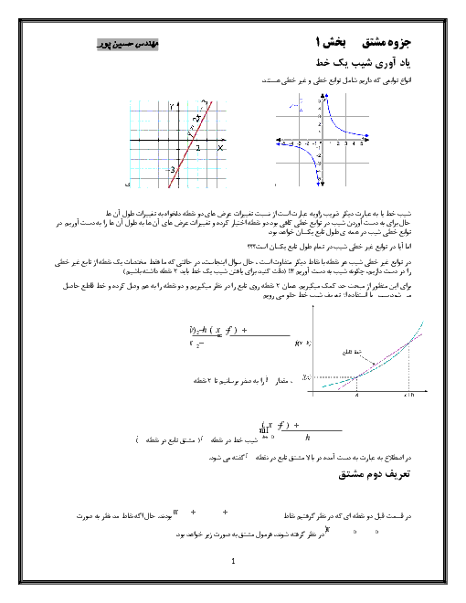 درسنامه آموزشی ریاضی (3) دوازدهم | درس 1: آشنایی با مفهوم مشتق