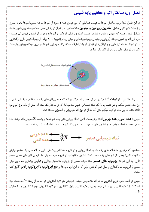 خلاصه درس کتاب شیمی دهم هنرستان | فصل 1 تا 5