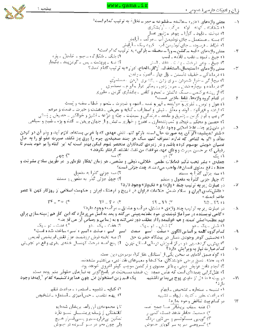 سوالات و پاسخنامه کلیدی آزمون سراسری رشته هنر - کنکور 1387