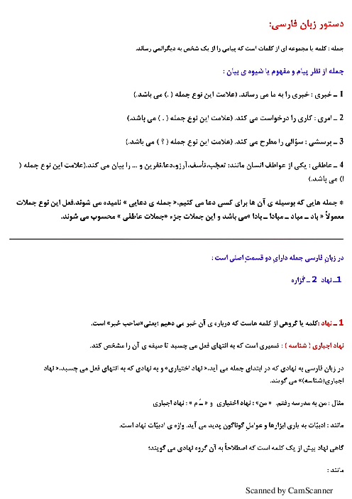  کتابچه لقمه دانش زبانی فارسی