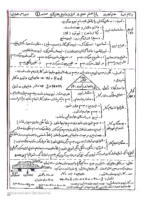 نکته نگار فصل 8: انرژی و تبدیل‌های آن | علوم تجربی پایه هفتم