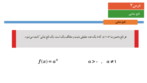 محتوای آموزشی درس تابع نمایی ریاضی و آمار 3