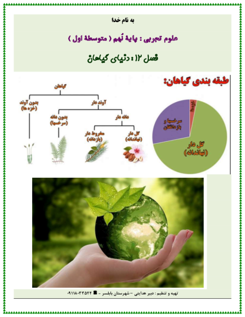 آموزش با نقشه مفهومی فصل 12: دنیای گیاهان