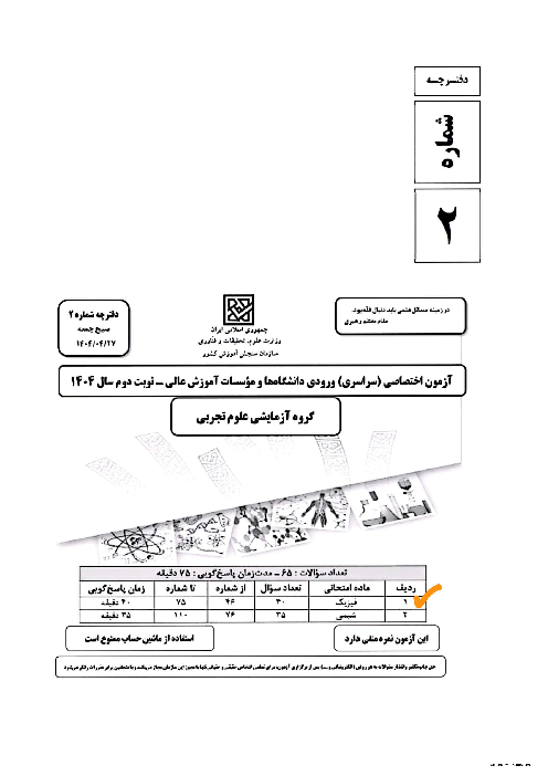حل سوالات فیزیک کنکور تجربی 1404 نوبت تیر