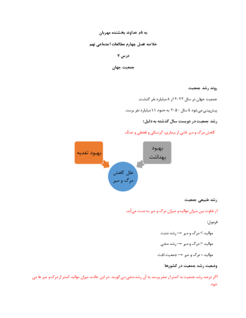 خلاصه فصل چهارم مطالعات اجتماعی نهم: ساکنان سیاره زمین
