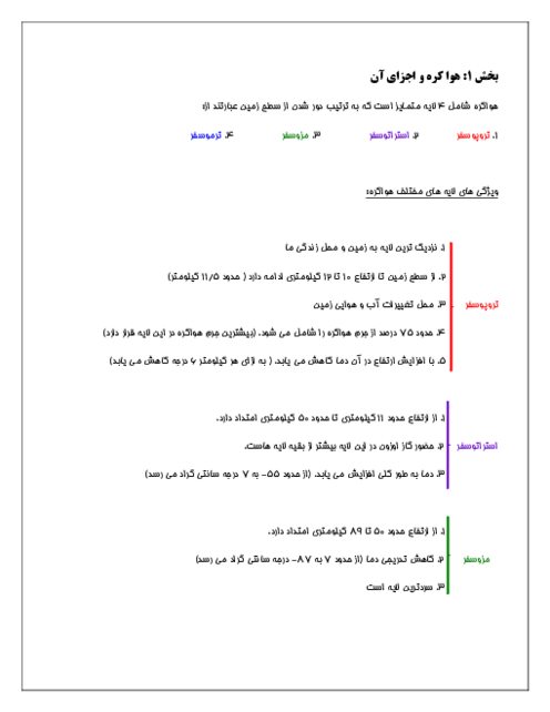 خلاصه درس و تست فصل دوم شیمی دهم
