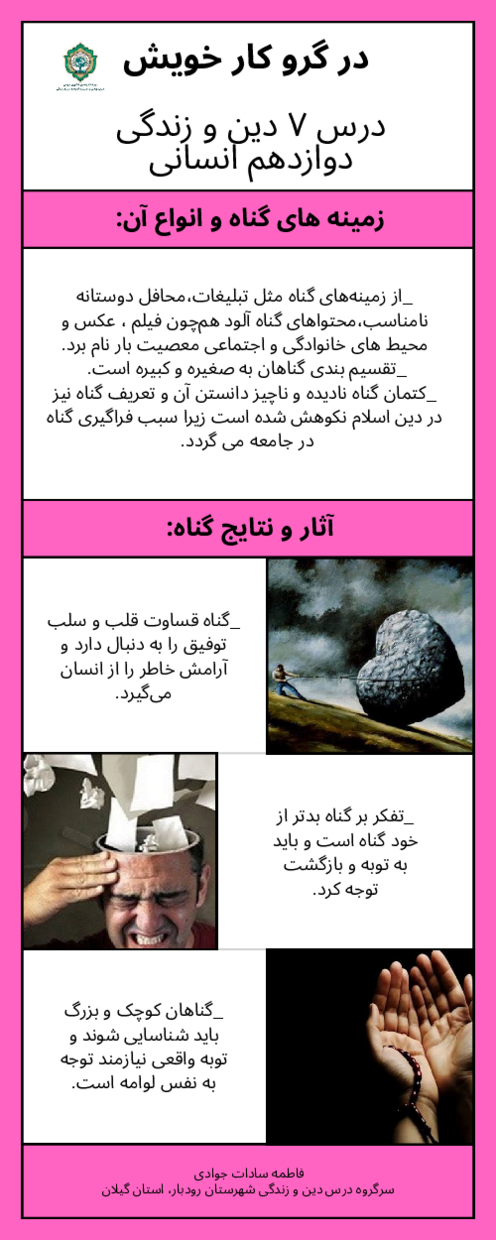 اینفوگرافی درس 7: در گرو کار خویش | دین و زندگی دوازدهم انسانی 