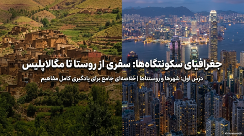 اسلاید آموزشی PDF درس 1: شهرها و روستاها | جغرافیای دوازدهم