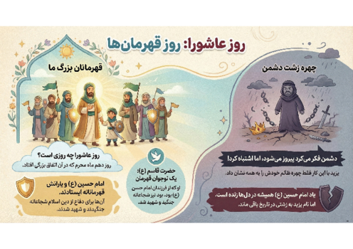 اینفوگرافیک‌های درس 5 هدیه‌ سوم دبستان | عاشورا و امام حسین (ع)