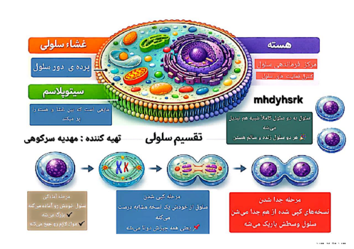 اینفوگرافی ساختمان سلول و تقسیم سلول 