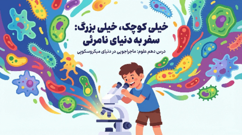 فایل ارائه‌ی درس 10 علوم ششم: دنیای میکروسکوپی