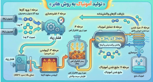 اینفوگرافیک تولید آمونیاک به روش هابر 