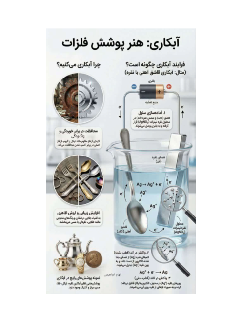 اینفوگرافیک آبکاری فلزات | شیمی دوازدهم 