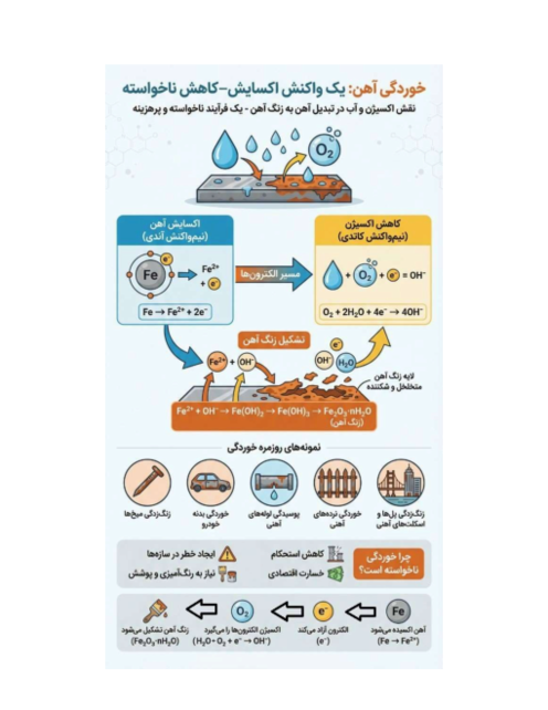 اینفوگرافیک خوردگی آهن | شیمی دوازدهم 