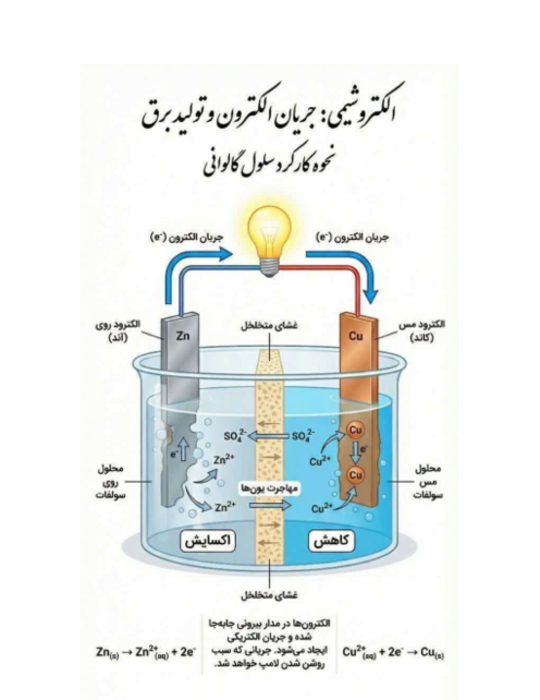 اینفوگرافیک سلول گالوانی | شیمی دوازدهم 