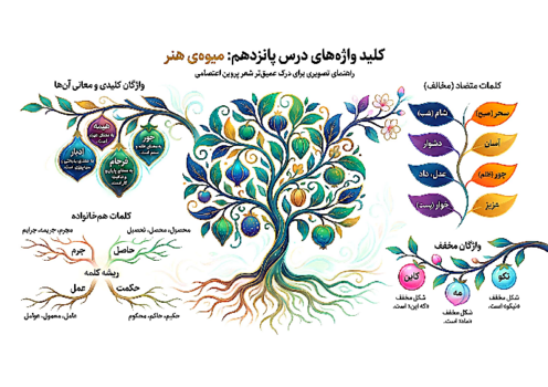 اینفوگرافی واژگان درس 15: میوه هنر 