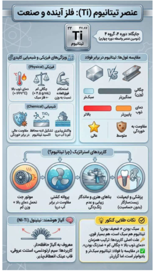 اینفوگرافیک عنصر تیتانیوم | شیمی دوازدهم 