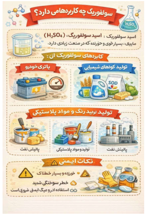 اینفوگرافیک سولفوریک اسید | علوم تجربی نهم 