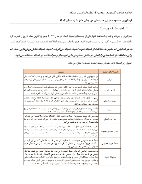 خلاصه پودمان چهارم تجارت الکترونیک و امنیت شبکه