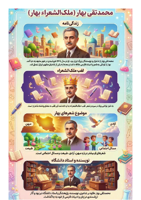 اینفوگرافی محمدتقی بهار 
