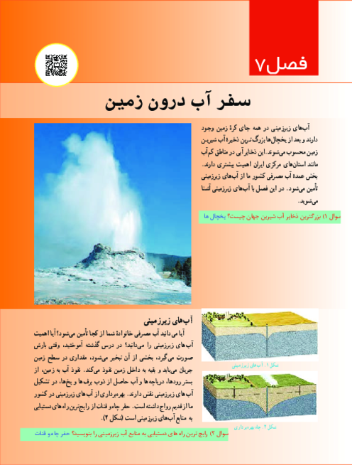 کتاب نوشت علوم هفتم فصل 7: سفر آب درون زمین