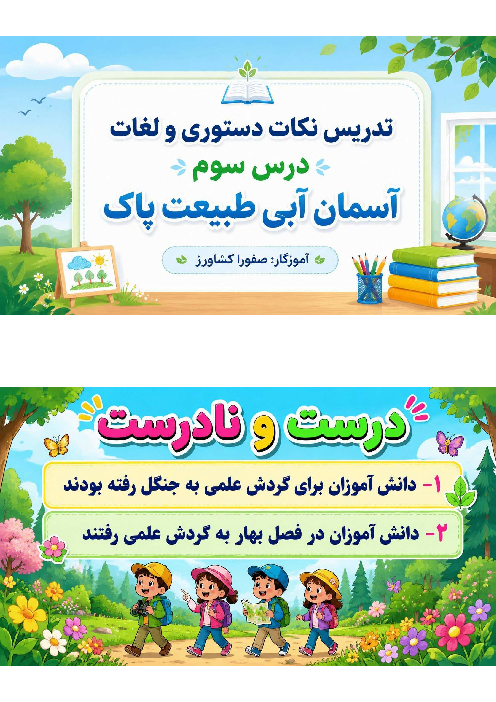 اینفوگرفیکی درس 3: آسمان آبی، طبیت پاک
