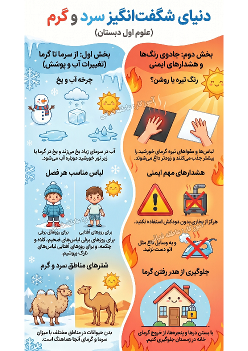 اینفوگرافیک درس 11 و 12 علوم اول دبستان