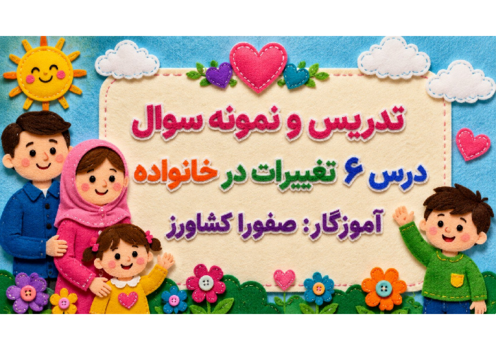 راهنمای تدریس درس 6: تغییر در خانواده | مطالعات سوم ابتدایی