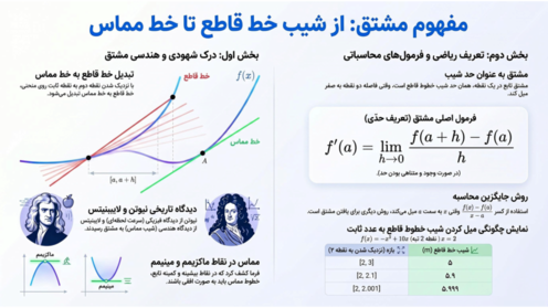 راهنمای جامع تعریف مشتق، مشتق پذیری، قواعد مشتق‌گیری و آهنگ تغییر