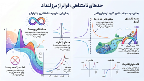 راهنمای جامع فصل 3: حدهای نامتنهای - حد در بی نهایت | حسابان دوازدهم