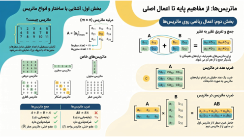 راهنمای تصویری فصل 1 هندسه دوازدهم | ماتریس و کاربردها