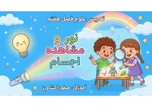 راهنمای تصویری آموزش درس 7 علوم سوم ابتدایی؛ نور و مشاهده اجسام