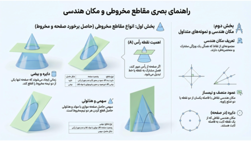 راهنمای تصویری فصل 2 هندسه دوازدهم | آشنایی با مقاطع مخروطی